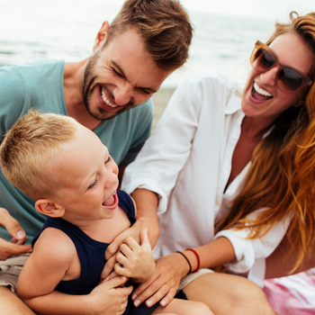 Familie am Strand